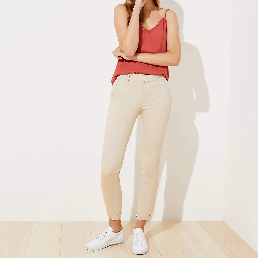 NWT Loft Girlfriend Chino Crops